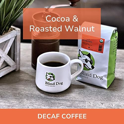 Blind Dog Coffee - 2 lb Whole Bean Decaf Coffee - Medium Roast - Low Acid - Cocoa, Marshmallow, Black Tea Notes