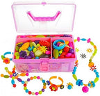 GILI Pop Beads - Jewelry Making Kit for 3 4 5 6 7 8 Year Old Little Girls - Arts and Crafts Toys for Kids Age 4yr-8yr - Necklace Bracelet Creativity Snap Set Top Best Christmas Birthday Gifts (500pcs)