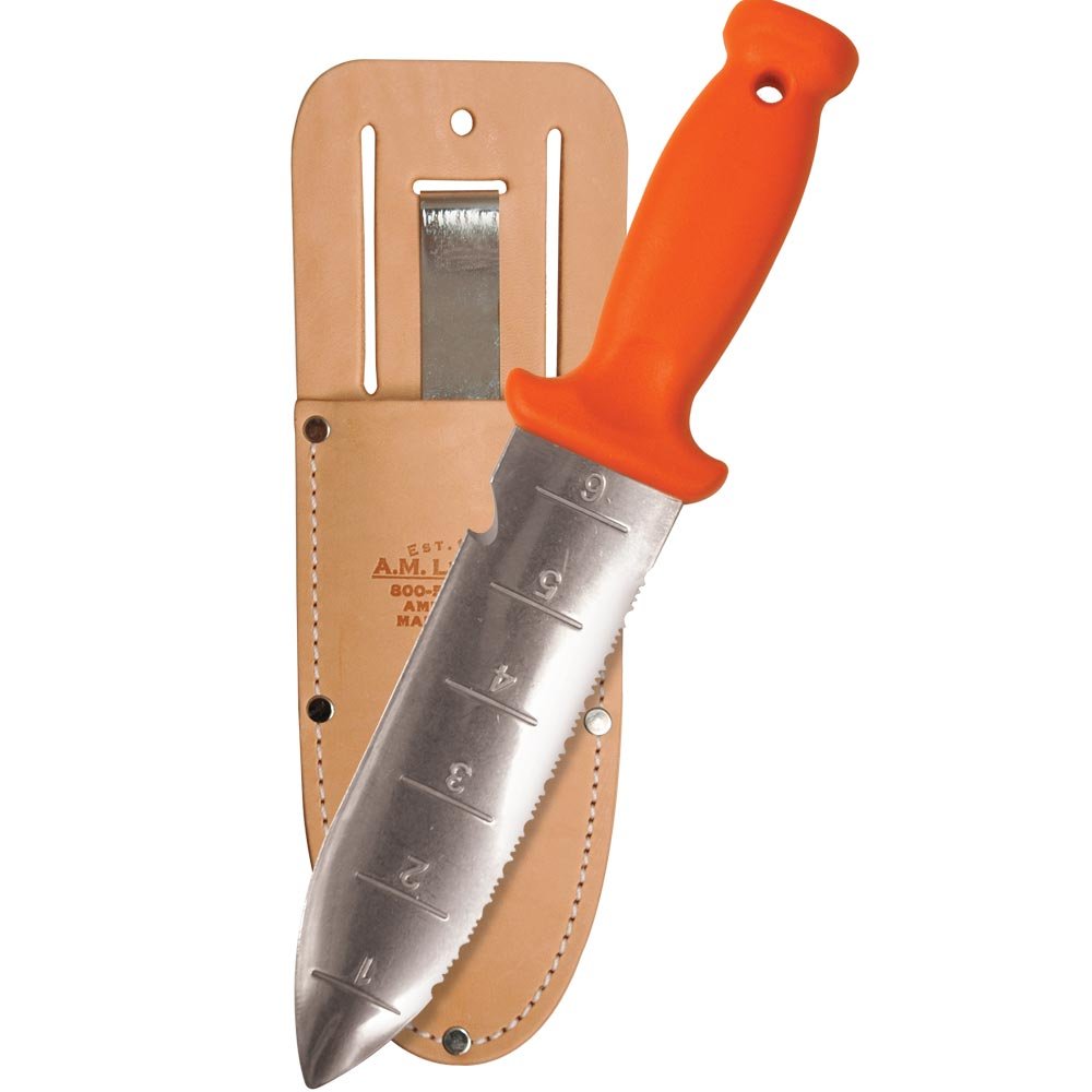 A.M. Leonard Deluxe Soil Knife & Leather Sheath  6"" Stainless Steel Blade