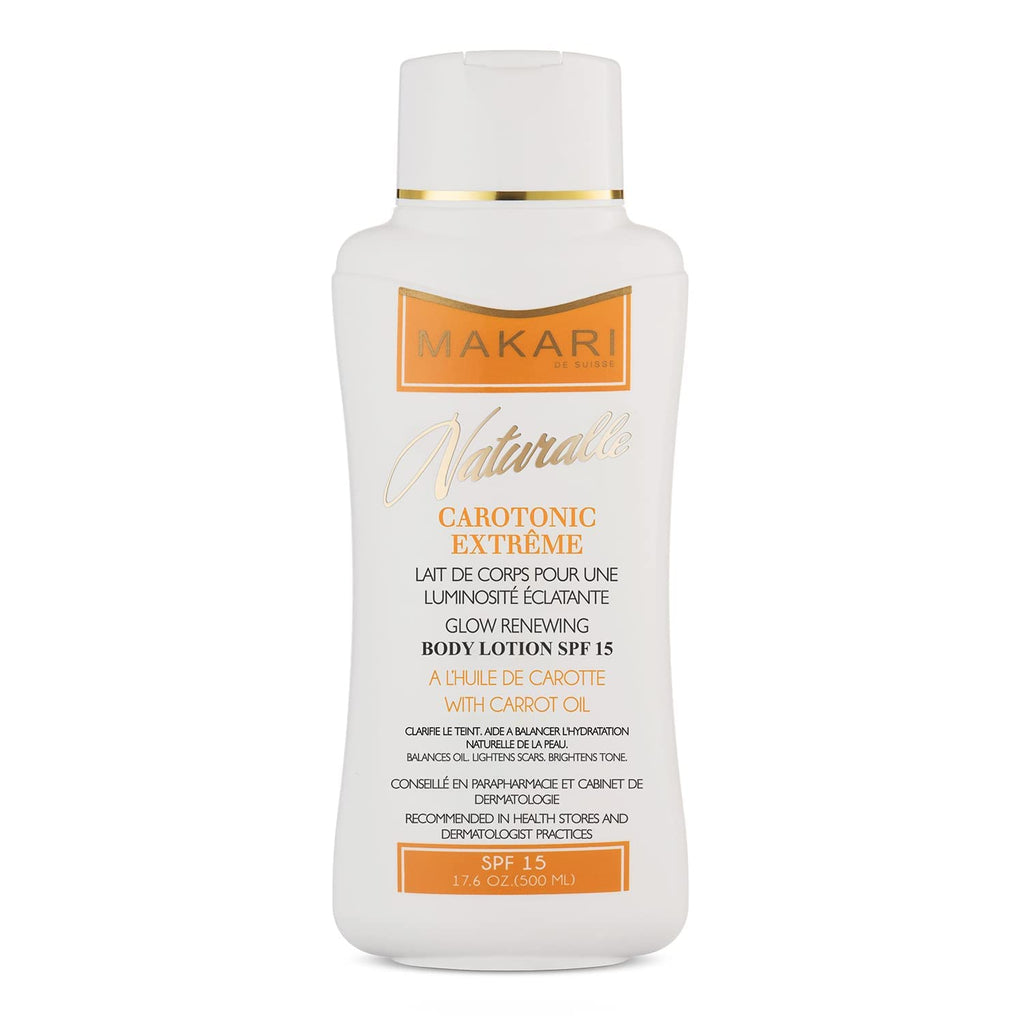MAKARI Carotonic Extreme Body Lotion (17.6 oz) | Fights Excess Oil Production | Helps Fade Body Scars and Marks | Skin Brightening Formula | Helps Resist Aging and Promotes Healthy Radiance