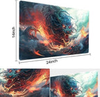 Premium Board Game 24x14in MTG Playmat Compatible for OCG CCG RPG TCG Playmat (Rebellion Dragons)