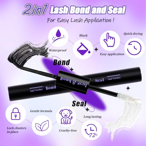 DIY Lash Extension Kit 804Pcs D Curl Individual Lash Clusters Eyelashes Extension Set with Mirror Lash Storage Box Lash Bond&Seal Glue Remover Tweezers Lash Brush Applicator
