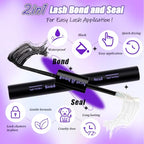 DIY Lash Extension Kit 804Pcs D Curl Individual Lash Clusters Eyelashes Extension Set with Mirror Lash Storage Box Lash Bond&Seal Glue Remover Tweezers Lash Brush Applicator