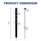 Yeahjiae 10 Inch 20-Pack Metal Landscape Edging Stakes, Heavy Duty Steel