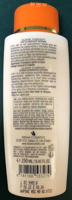 E de B CT+ Clear Therapy Extra Lightening Lotion + Soap+ Serum With Carrot Oil (3 Pack)