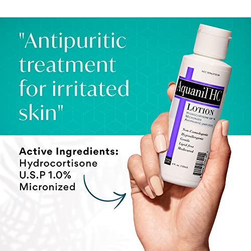 Aquanil HC Lotion, Calming Body Lotion, Anti-Itch Formula, Ideal for all Skin Types - Without Artificial Fragrance