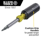 Klein Tools 80027 Screwdriver Set, 11-in-1 Multi-bit Screwdriver, 6-in-1 Stubby, Phillips, Slotted, Square, Torx Bits, 2-Piece