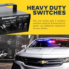 LAMPHUS SoundAlert 12V 100W Police Siren PA System Kit [Slim Speaker] [118-124dB] [Handheld Microphone] [Hands-Free] Warning Emergency Siren for Vehicles Tow Truck UTV ATV Van Car POV RV