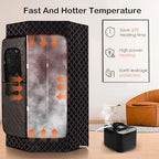 PEEKO Full Size Portable Personal Home Sauna, Pentagon Sauna Tent Sauna Box with 650nm Red Light Therapy, 3L Capacity 1200W Steamer, Pocketed Foldable Chair, Customized Sweat Mat with Remote Control