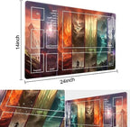 MTG Playmat Size 24x14in Free Storage Bags Non-Slip Backing Printing, Ideal for Card Game Enthusiasts TCG Playmat (with Zone,Secret of The Castle)