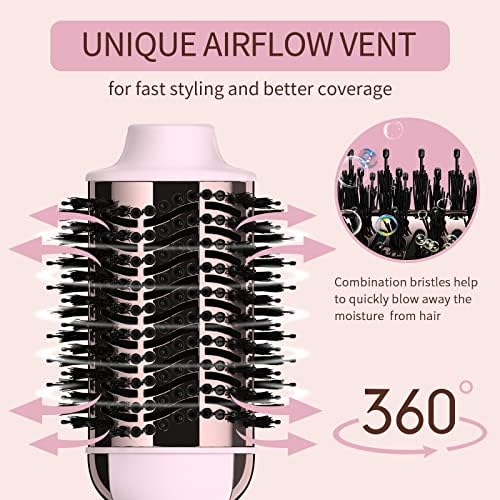 Hair Dryer Brush Blow Dryer Brush in One Upgraded 4 in 1 Hair Dryer and Styler Volumizer with Negative Ion Anti-frizz Ceramic Titanium Barrel Hot Air Brush Hair Straightener Brush