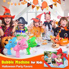 3 Pack Bubble Mahine Gun - Dinosaur Bubbles Blower with LED Light Outdoor Toys for Ages 4-6 Boys Girls Gift for 3 4 5 6 7 8 Year Old Kids Easter Basket Stuffers Valentine Birthday (Green+Blue+Pink)