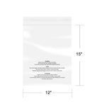 iMailer - 500 Count - 12" x 15", Self Seal 1.6 Mil Clear Plastic Poly Bags with Suffocation Warning for Clothing, T-Shirts, Pants-Resealable Adhesive,Not Strong