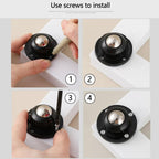 Dear Self Adhesive Caster Wheels for Furniture, Storage Box, Trash Can - Stainless Steel Universal Pulley 360 Degree Rotating Swivel Wheels - 0.8 Inch Low Profile - White - 12 Pack