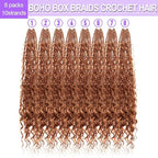Boho Goddess Box Braids Crochet Hair for Black Women-8 Packs 24 Inch Pre Looped Crochet Braids Curly Ends (30#, 24 Inch (Pack of 8))
