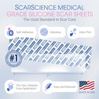 C Section Scar Silicone Strips for Surgical Scars, Tummy Tuck, C Section Recovery Must Haves - Silicone Scar Sheets - Large 7 inch, 8 Reusable Strips