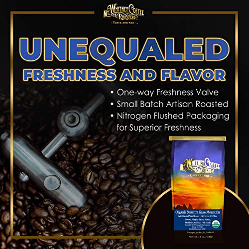 Mt. Whitney Organic Gayo Mountain Sumatra, Medium Dark Roast, Low Acid Coffee (Ground, 12 Oz)