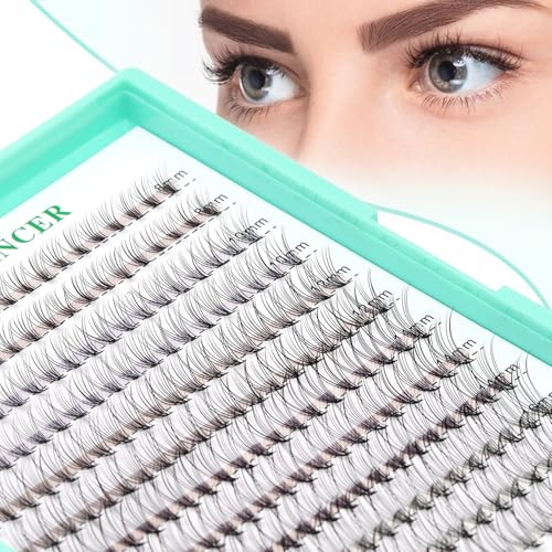 Bodermincer Cluster Lashes 240pcs Large Tray D Curl Individual Eyelashes False Eyelashes Extension DIY at Home (10D-20D Mixed)