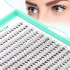 Bodermincer Cluster Lashes 240pcs Large Tray D Curl Individual Eyelashes False Eyelashes Extension DIY at Home (10D-20D Mixed)