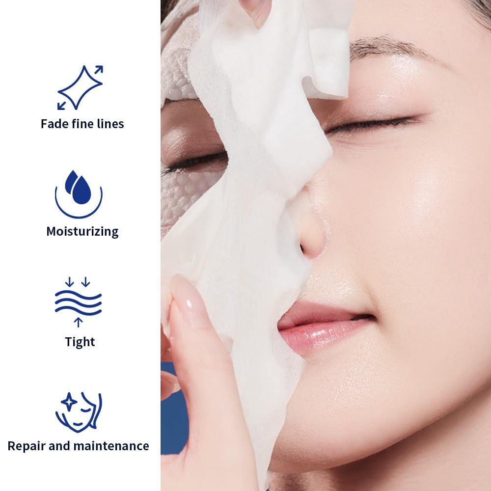 PROF.LING Full-Spectrum Hyaluronic Acid Face Mask – Deep Hydration & Anti-Wrinkle Lifting Sheet Mask, Plumping & Firming Treatment for Fine Lines, Elasticity Boosting Hydrating Facial Mask-5ea