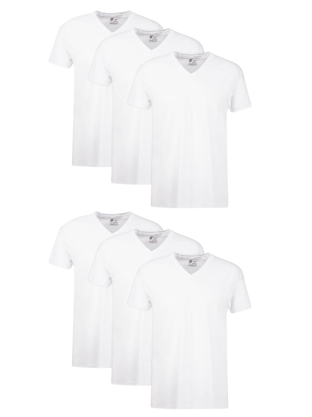 Hanes Mens Cotton, Moisture-wicking V-neck Tee Undershirts, Multiple Packs And Colors, White, Large US