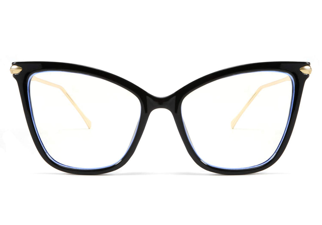 FEISEDY Oversized Cat Eye Glasses Frame Blue Light Blocking Eyewear for Women B2589