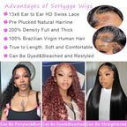 soHygge 28inch Deep Wave Lace Front Wigs Human Hair Pre Plucked 13x6 HD Lace Front Wigs Human Hair 200% Density Deep Wave Frontal Glueless Wigs Human Hair with Baby Hair for Women