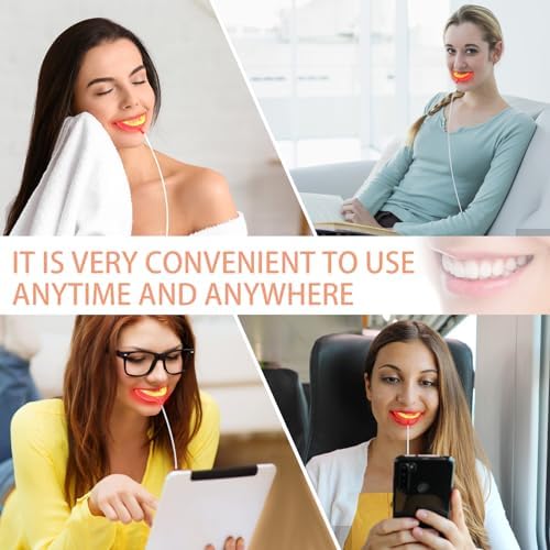 Red Light Therapy for Gums, Toothache Relief, 32 LED Periodontal Light, Bleeding Gums, Gum Health Red Light, with adapters for USB/C, iPhone, and Android from, White