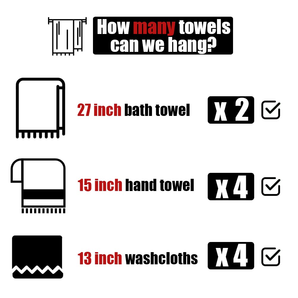 JQK Double Bath Towel Bar, 30 Inch 304 Stainless Steel Thicken 0.8mm Towel Rack for Bathroom, Towel Holder Brushed Finished Wall Mount, Useable Length 27 Inch, TB100L27-BN