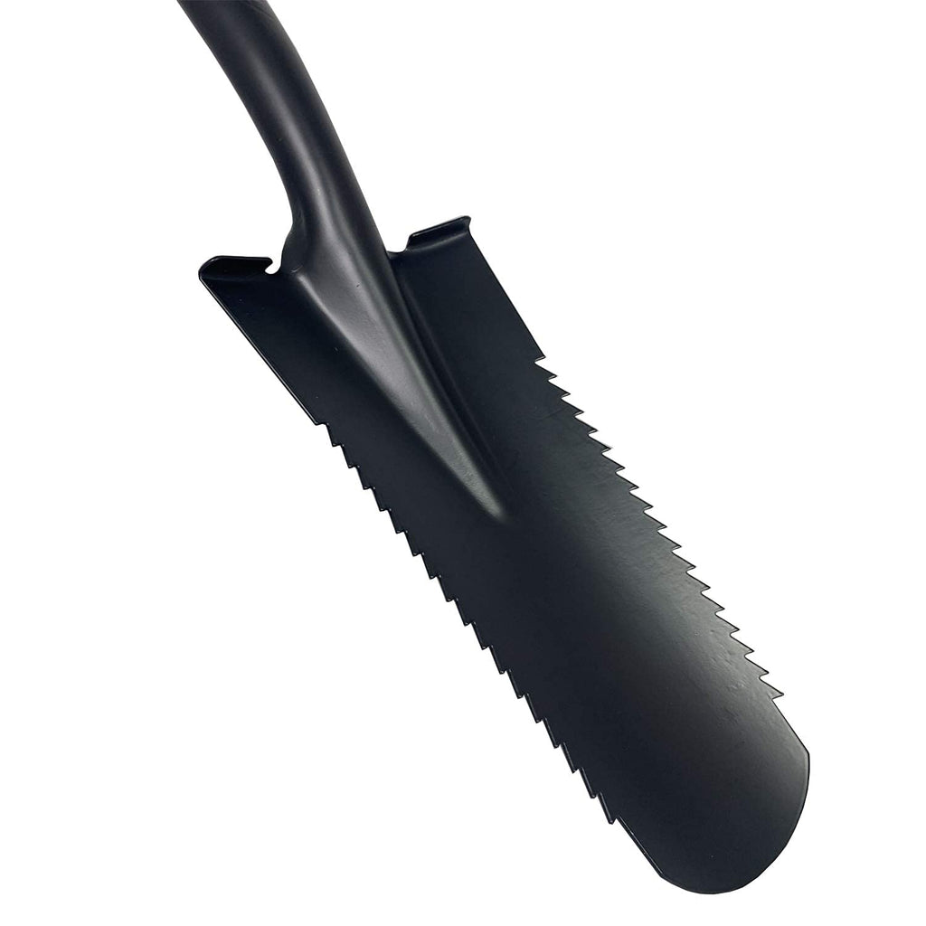 Ashman Drain Spade Teeth Shovel (1 Pack) - 48 Inches Long Handle Spade with D Handle Grip - Durable Handle with a Thick Metal Blade - Multipurpose Premium Quality Orange Shovel.