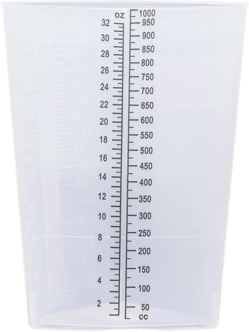 Vakly Graduated Intake Output Container 32 oz (10 Pack) – Plastic Triangular Measuring Beaker with oz & cc Markings for Urine Collection, Mixing, Paint, Epoxy & Lab Use