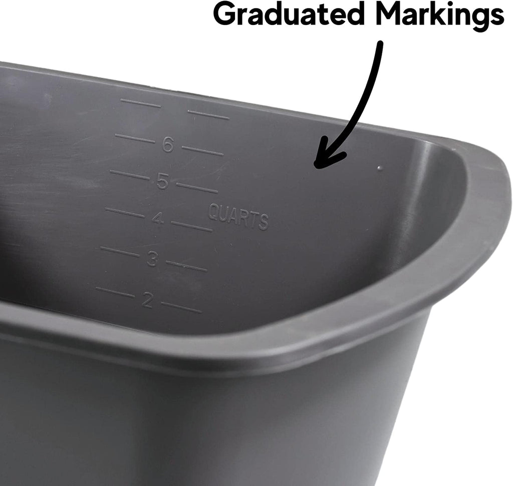 Vakly Wash Basins [2 Pack] – Rectangular Plastic 7-Quart Graduated Hospital Soaking Tub with Markings – Small Portable Washbasin for Face Washing, Cleaning, Foot Bath, Dishes, Laundry & Bedside Care