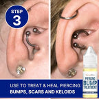 BodyJ4You Piercing Aftercare Spray Keloid Bump Removal Piercing Hole Cleaner - Earring Hole Cleaner Piercing Floss Ear Hole Cleaner - Natural Saline Wound Wash - Pierced Ears Nose Cleaning Kit