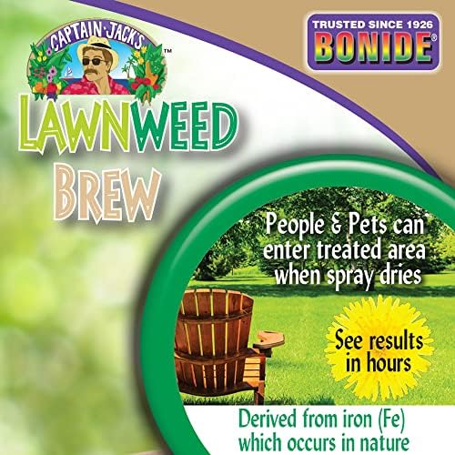 Bonide Captain Jack's Lawnweed Brew, 128 oz Ready-to-Use Spray, Fast-Acting Formula Controls Weeds, Moss, Algae, Lichens & Disease