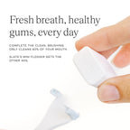 Slate Flosser Mini - Reusable Floss Pick with Gum Brush & Tongue Scraper, Dentist-Invented, PFAS/PTFE-Free, Travel-Ready | White Mini Flosser 2-Pack