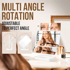 Wireless Rechargeable Lighted Makeup Mirror with 3 Color Lighting, 2000mAh Rechargeable Battery, 10x 3X 2X Magnification Mirror, 24 LED Mirror, 360 Degree Rotation, Gift for Woman (White)