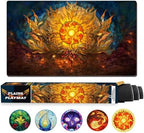 MTG Playmat, TCG Card Game Playmat, Stitched Edge, Non-Slip Rubber Bottom - 24 x 14 inch - Plains