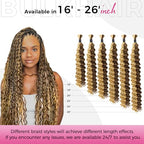 Lashey Human Braiding Hair Deep Wave 50g Bulk Human Hair for Braiding #4/27 Ash Brown Mix Honey Blonde 100% Virgin Hair Bulk No Weft Human Hair Extensions for Boho Braids 22 Inch