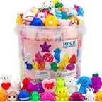 100 Pack Mochi Squishy Toys, Party Favors for Kids 4-8-12, Classroom Birthday Xmas Gifts Treasure Box Prizes Goodie Bag Stuffers, Mini Squishy Fidget Toys, Carnival Prizes in Bulk
