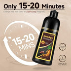 Dark Wine Red Hair Dye Shampoo, 100% Gray Hair Coverage for Men & Women, Instant and Long-lasting Hair Color Shampoo in Minutes, 3 in 1 Pure Plant Extract Natural Hair Dye Kit for All Hair Types