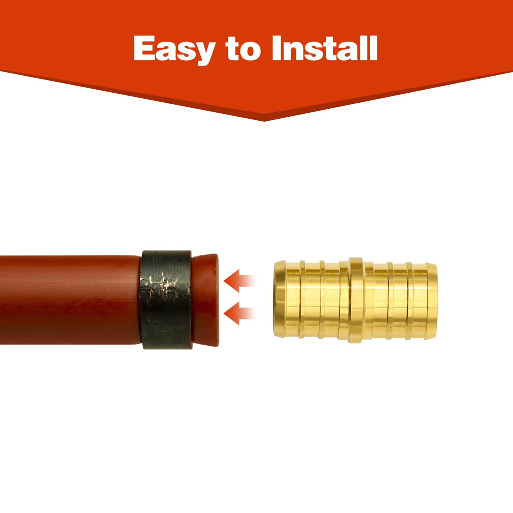 10 Pack 3/4" PEX Fittings, Brass Straight Coupling Fittings