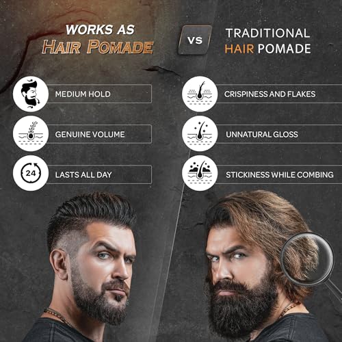 Bossman Hair & Beard Pomade - All Day Hold, Control and Moisturizing Hair, Beard and Moustache Styling Product - Natural Strong Hold Pomade - Made in USA (Royal Oud Scent)