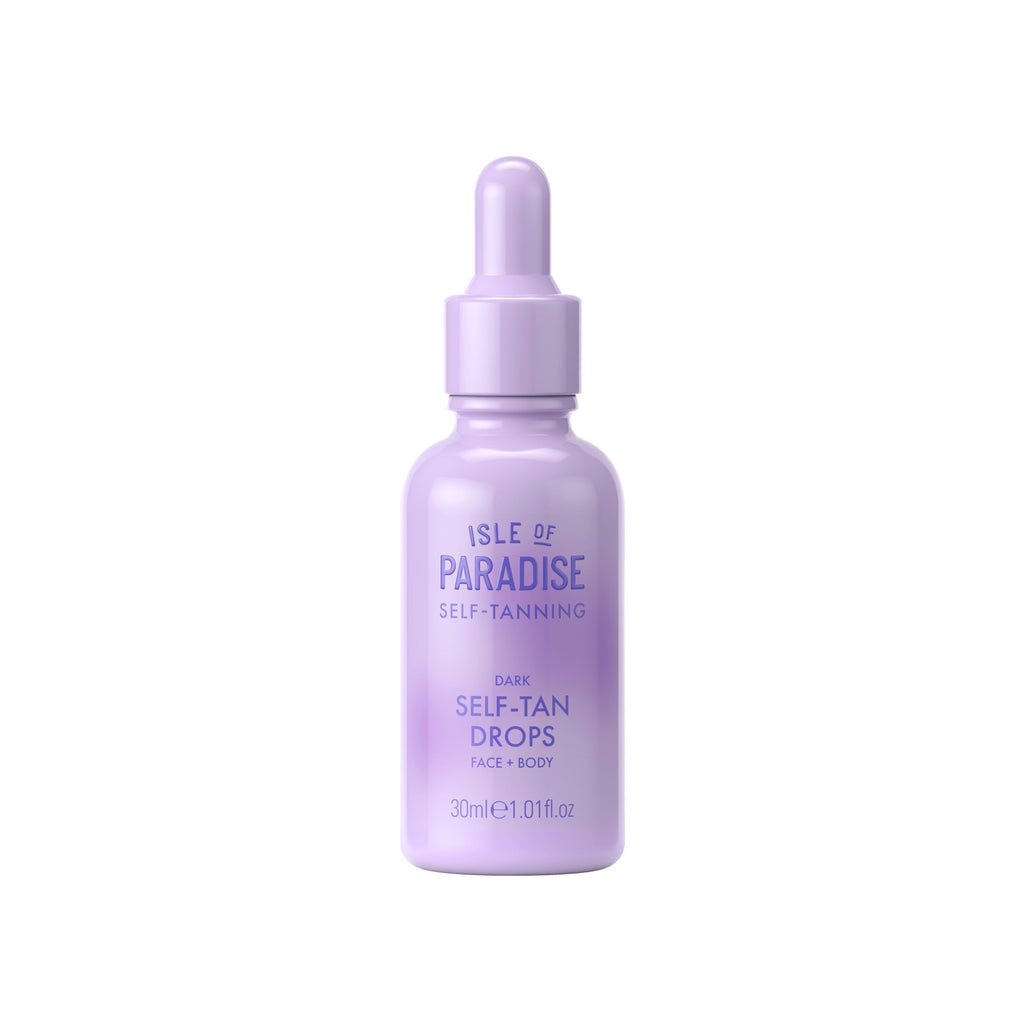 Isle of Paradise Self Tanning Face & Body Drops- Dark, Self Tanner Drops for a Natural Bronze, Long-lasting Tan, Cruelty Free, Fragrance Free & Dermatologist-Approved, 1.01 fl. oz