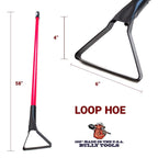 BULLY TOOLS 12-Gauge Loop Hoe w/Fiberglass Handle - Heavy-Duty Garden Hoe Tool for Weeding, Gardening, & Landscaping - Durable Tool for Everyday Garden Soil and Lawn Preparation - Made in The USA
