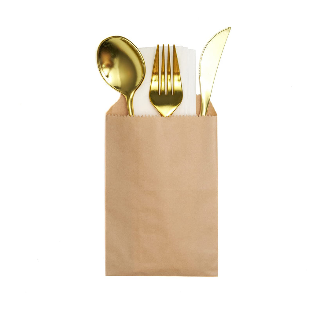 100-pack 4x6 Inches Mini Size Natural Kraft Paper Bags for Bakery Cookies Treats Snacks Popcorn Small Gift bag