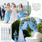 120 Count Wedding Mini Bubble for a Wedding Wands Bulk Heart Bubble Wand for Guests Send Off Party Supplies Valentine Anniversaries Celebration (Blue Flower)