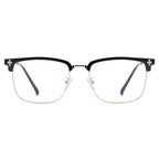 Cyxus Retro Blue Light Glasses Men - Square TR90 Metal Blowline Frame Stylish Trendy for Computer Daily Work 8252