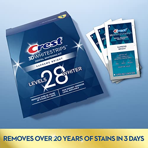 Crest 3D Whitestrips, Supreme Flexfit, Teeth Whitening Strip Kit, 42 Strips (21 Count Pack)