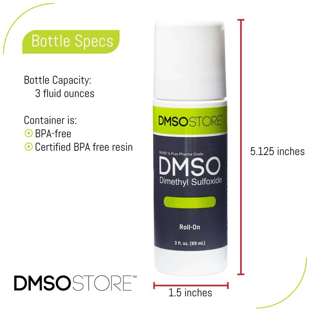 DMSO Aloe 3 oz. Roll on - 1 Pack | 70% Pure 99.995% Dimethyl Sulfoxide | 30% Super Biologic Aloe Vera
