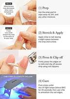 ohora Semi Cured Gel Nail Strips (N Silky Marble) - White, Patterned, Works with UV/LED Lamps, Salon-Quality, Easy to Apply & Remove - Valentine's Day Gel Nail Wraps, Stickers, Romantic Gift Ideas